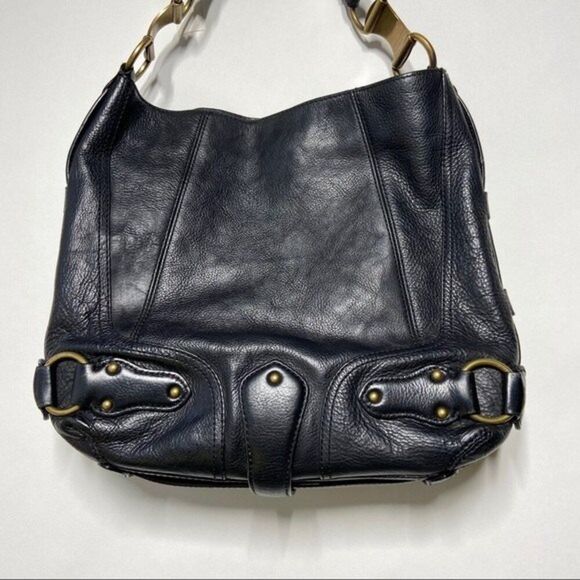 MICHAEL Michael Kors Espresso Black Leather Hobo Shoulder Bag - Picture 2 of 16